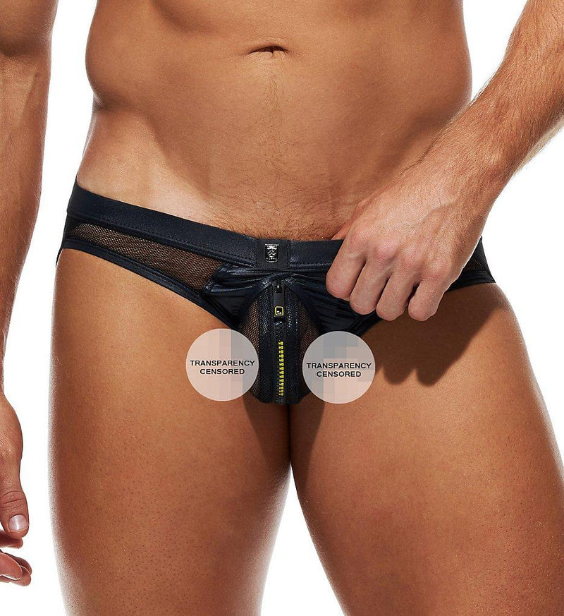 Large Gregg Homme Jockstrap Unlocked Zipper Pouch Jock Yellow 180234 70 - SexyMenUnderwear.com