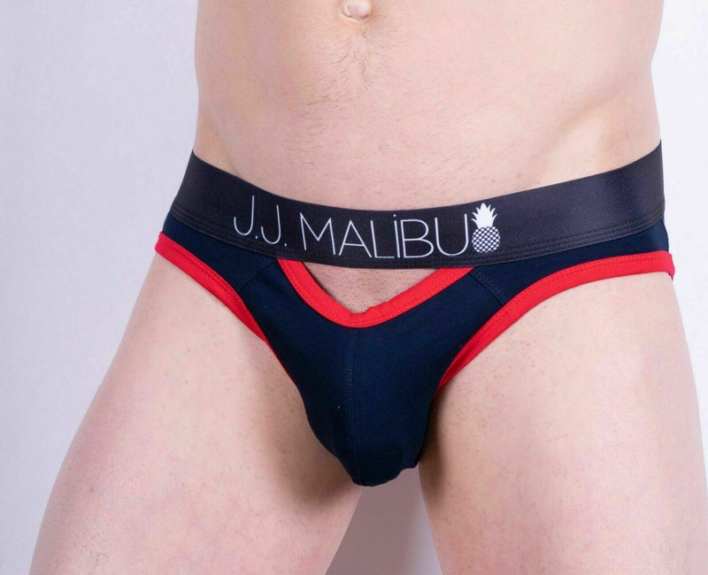 Large JJ Malibu Brief Peep show Sexy Space Blue Open Back Briefs 2 - SexyMenUnderwear.com
