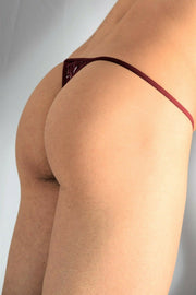 LARGE L'Homme Invisible Lace Detachable Thong G-String Thong Burgundy MY83-OCE 1 - SexyMenUnderwear.com