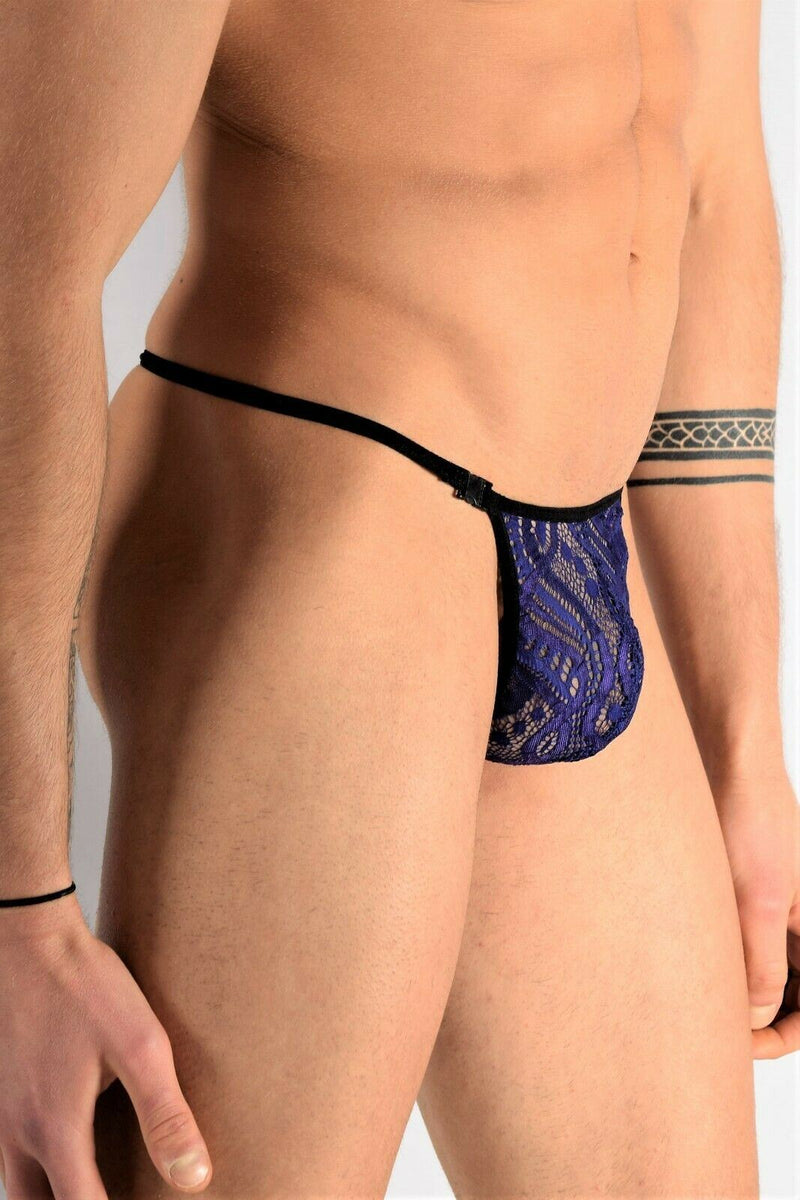 LARGE L'Homme Invisible Mesh G-String Thong Blue Transparent MY83 2 - SexyMenUnderwear.com