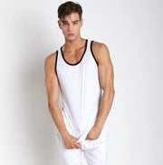 LARGE PUMP! Tank Top White Classic “19” Mesh Tanktop 14010 PU2 - SexyMenUnderwear.com