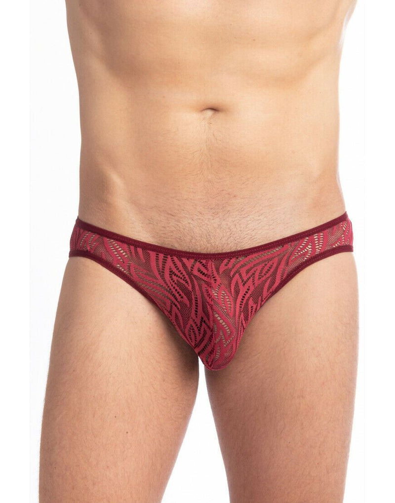 L'Homme Invisible Micro Slip Eole See-through Mini-Briefs Lace Red UW44 1 - SexyMenUnderwear.com