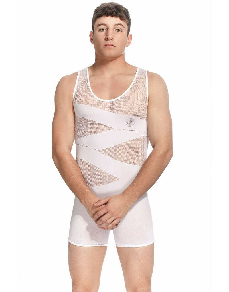 L'Homme Invisible Singlet CURIO Seamless Bodysuit Transparent White FW01 4 - SexyMenUnderwear.com