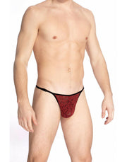 L'Homme Invisible String Striptease Italian Lace Thong Delos Red MY11X 2 - SexyMenUnderwear.com