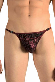 L'Homme Invisible String Striptease Italian Velvet Thong Manta Red MY83 1 - SexyMenUnderwear.com