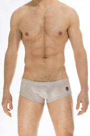 L'Homme Invisible Theo Swim-Hipster Shiny Lurex Narcis Swim-Trunk Beige BA202 5 - SexyMenUnderwear.com
