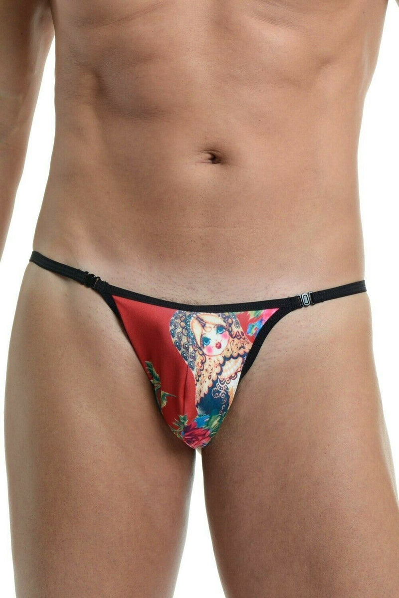 L'Homme Invisible Thong Striptease Detachable String Matryoshka Red 11X 2 - SexyMenUnderwear.com