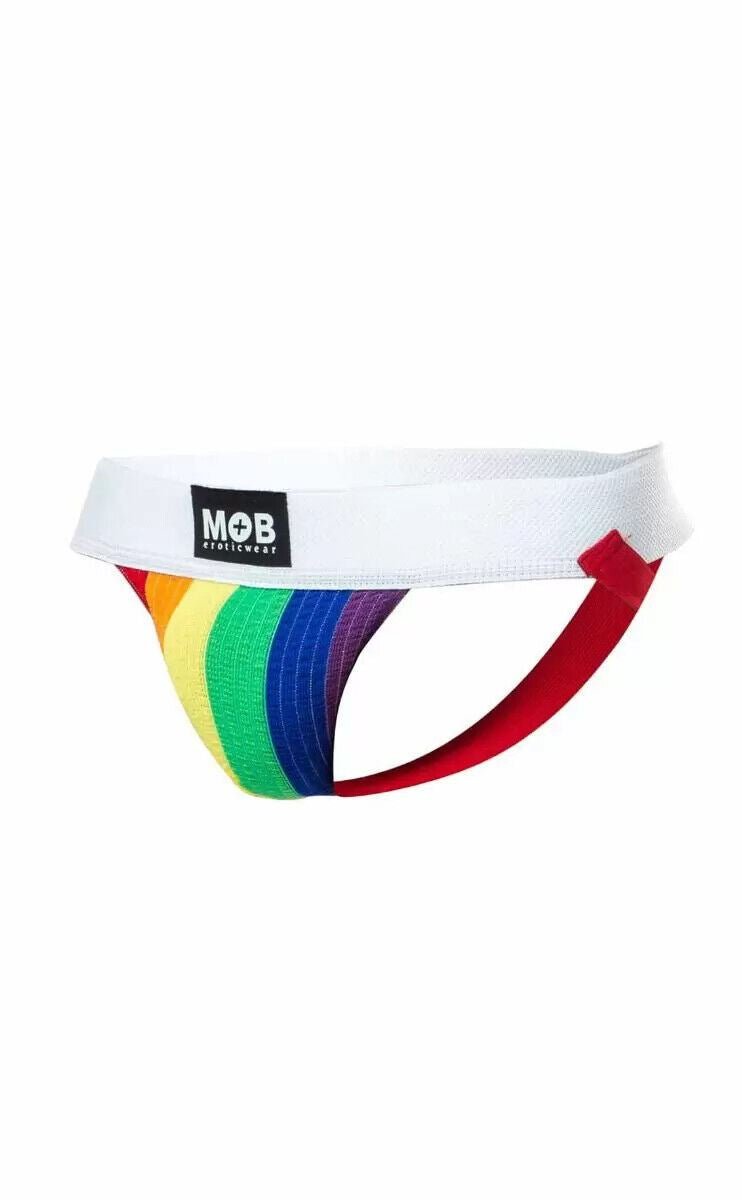 Malebasics Jockstrap MOB Gay Pride Colours Premium Lycra Jock MBL109 - SexyMenUnderwear.com
