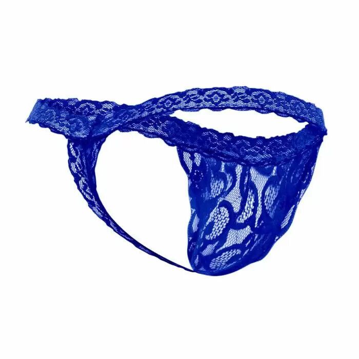 MALEBASICS Lace Thong MOB Eroticwear Waist Thongs Royal MBL29 3 - SexyMenUnderwear.com