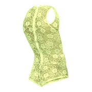 Malebasics Mob Singlet Lace Mens Sexy Bodysuit EroticWear Dentelle Lime MBL17 2 - SexyMenUnderwear.com