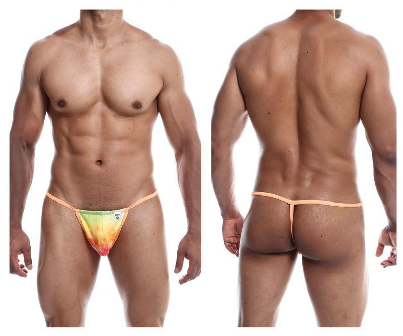 Malebasics Print G-String MOB Eroticwear Sinful Thong Orange Tie-Dye MBL59 3 - SexyMenUnderwear.com