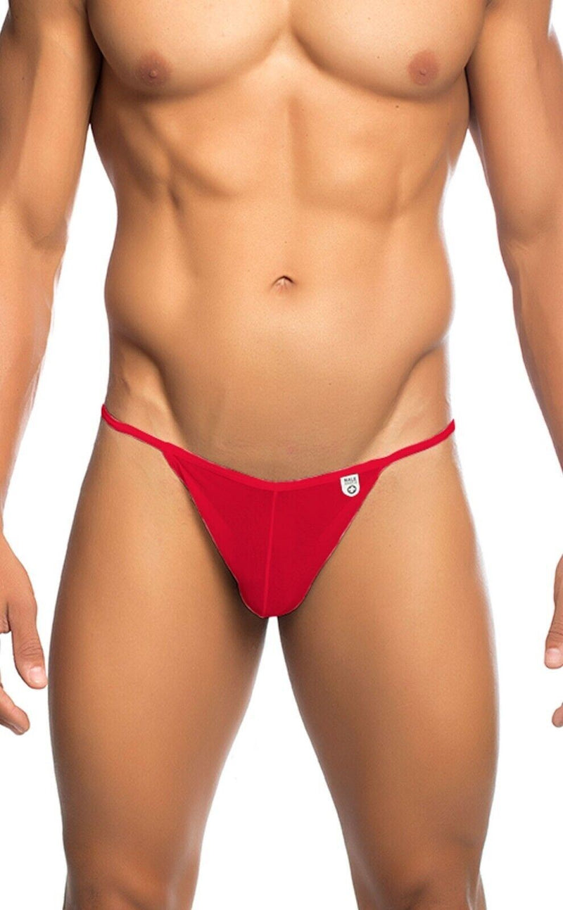 MALEBASICS String Tulle Bikini See Through Thong Contour Pouch Red MBL03 4 - SexyMenUnderwear.com