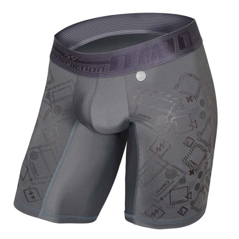 MAO Sport Boxer Shorts Gel Print Quick Dry Gray 7060 12 - SexyMenUnderwear.com