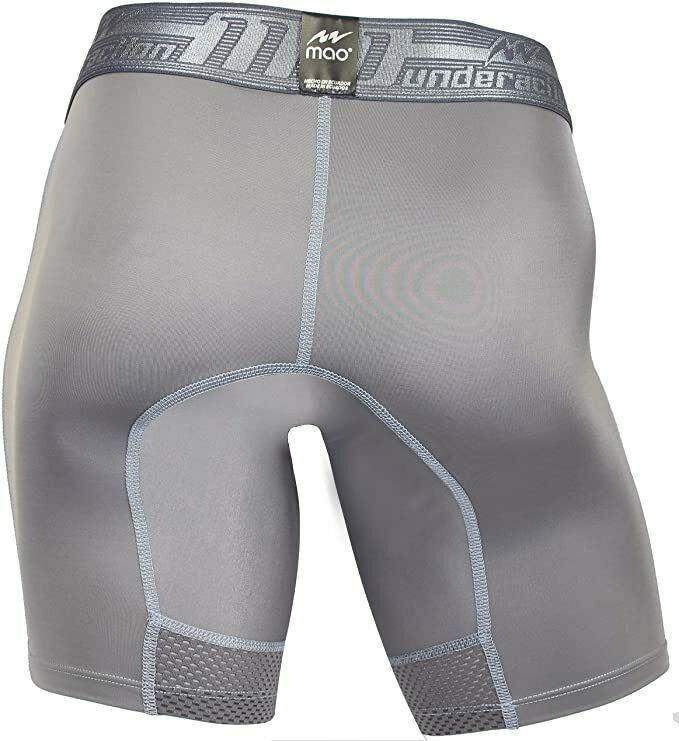 Mao Sports Boxer Compression Shorts Mid-Cut MicroFibre Sportwear Gray 7021 3 - SexyMenUnderwear.com