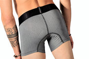 MAO SPORTS Boxer Short Stripe Line Stretching Resistance Microfiber Black Band 2 - SexyMenUnderwear.com