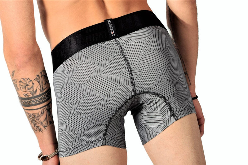 MAO SPORTS Boxer Short Stripe Line Stretching Resistance Microfiber Black Band 2 - SexyMenUnderwear.com