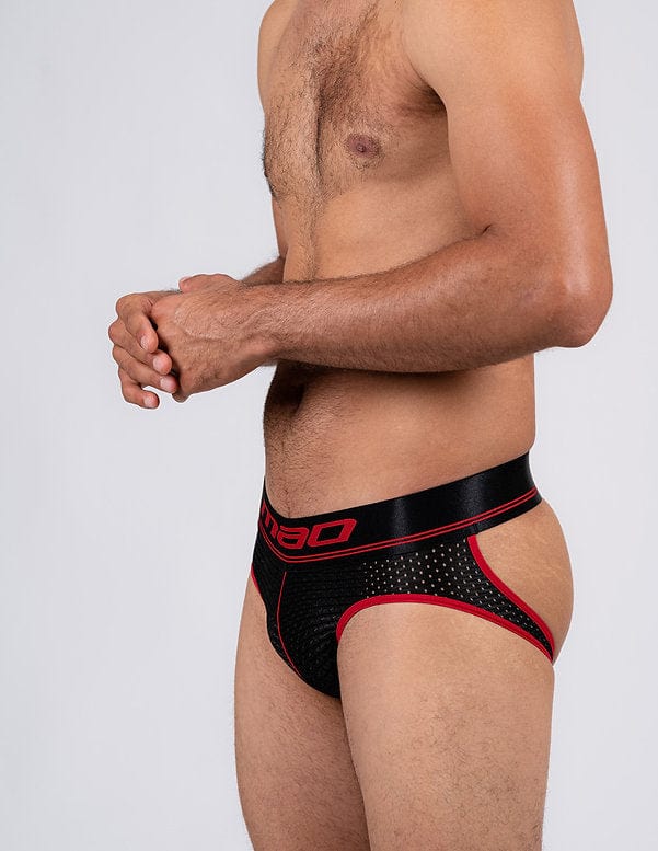 MAO Sports Jockstrap Suspensorio Line Perforated Mesh Gym Jock Black 1 - SexyMenUnderwear.com