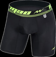 MAO Sports Perfect Fit Boxer Shorts Microfiber With Green Neon Band Black 8 - SexyMenUnderwear.com