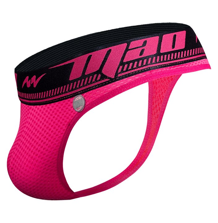 MAO Sports Thong With Curved Stretchy Mesh Thongs Elastic Waist Pink 11 - SexyMenUnderwear.com