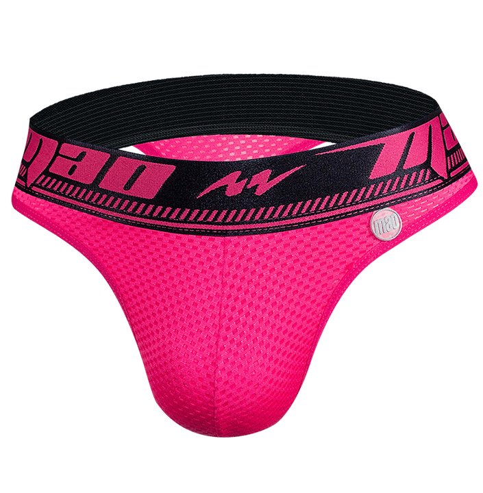 MAO Sports Thong With Curved Stretchy Mesh Thongs Elastic Waist Pink 11 - SexyMenUnderwear.com