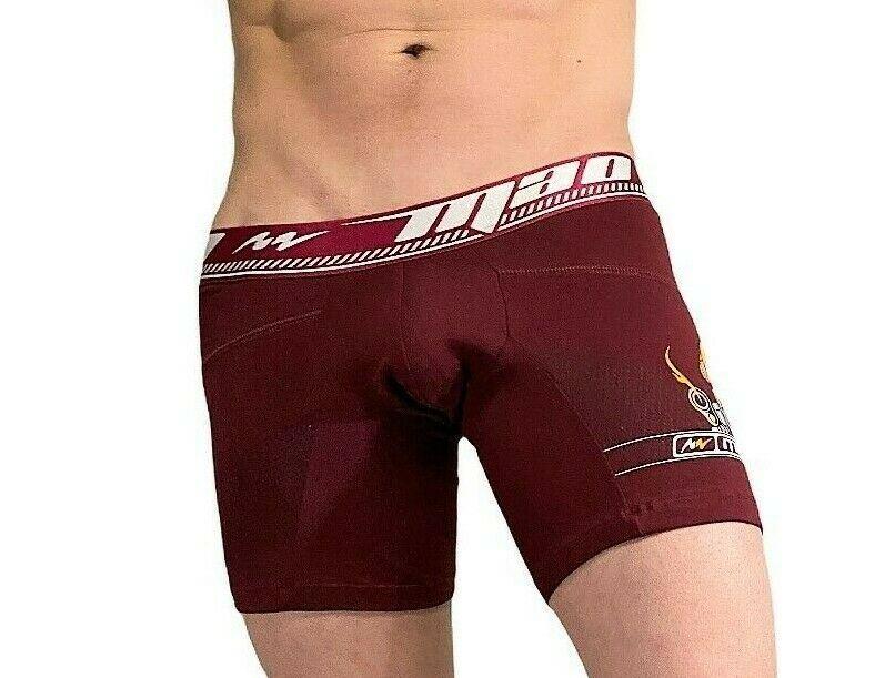 MAO USA Cotton Boxer Stretchy Microfibre Gym Sports Burgundy 6930 4 - SexyMenUnderwear.com