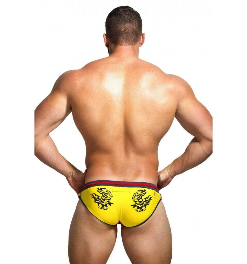 Marcuse Dragon Swim-Brief Swimwear Yellow 14 - SexyMenUnderwear.com