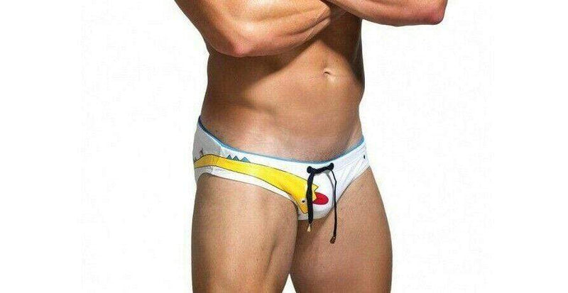 MARCUSE Monster Swim-brief Swimwear White 1 - SexyMenUnderwear.com