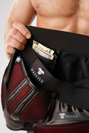 MASKULO Armored Color-Under Short Cycling Zipped Rear 3D Mesh Red SH062-10 34 - SexyMenUnderwear.com