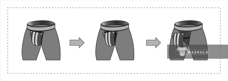 MASKULO Armored Color-Under Short Cycling Zipped Rear 3D Mesh Red SH062-10 34 - SexyMenUnderwear.com