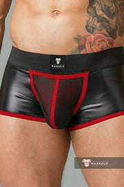 MASKULO Boxer-Jock Combo Bottomless Youngero Mesh Red TR050-10 5 - SexyMenUnderwear.com