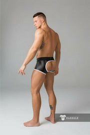 MASKULO Boxer Trunks Backless Youngero Neon White TR050-80 5 - SexyMenUnderwear.com