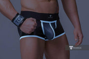 MASKULO Boxer Trunks Backless Youngero Neon White TR050-80 5 - SexyMenUnderwear.com