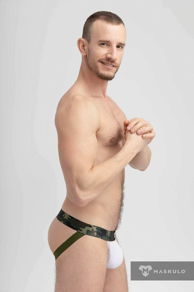MASKULO Jock Military Cotton Jockstraps White JS160-80 16 - SexyMenUnderwear.com