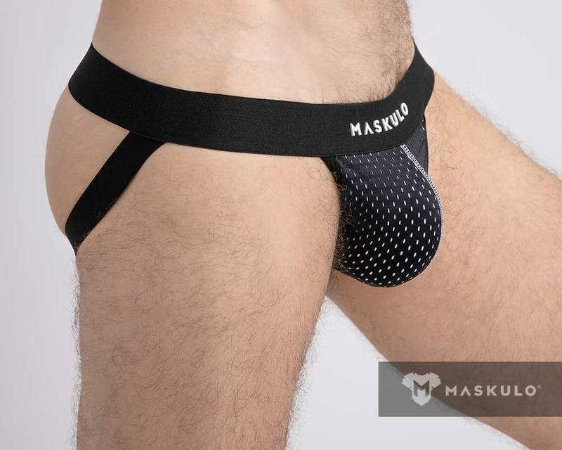 MASKULO Jockstrap Two-Layerd Mesh Jock Soft Microfiber White JS075-80 26 - SexyMenUnderwear.com