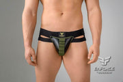 MASKULO Jockstraps EnForce Shot Belt Codpiece Jocks Army Green JS130 11 - SexyMenUnderwear.com