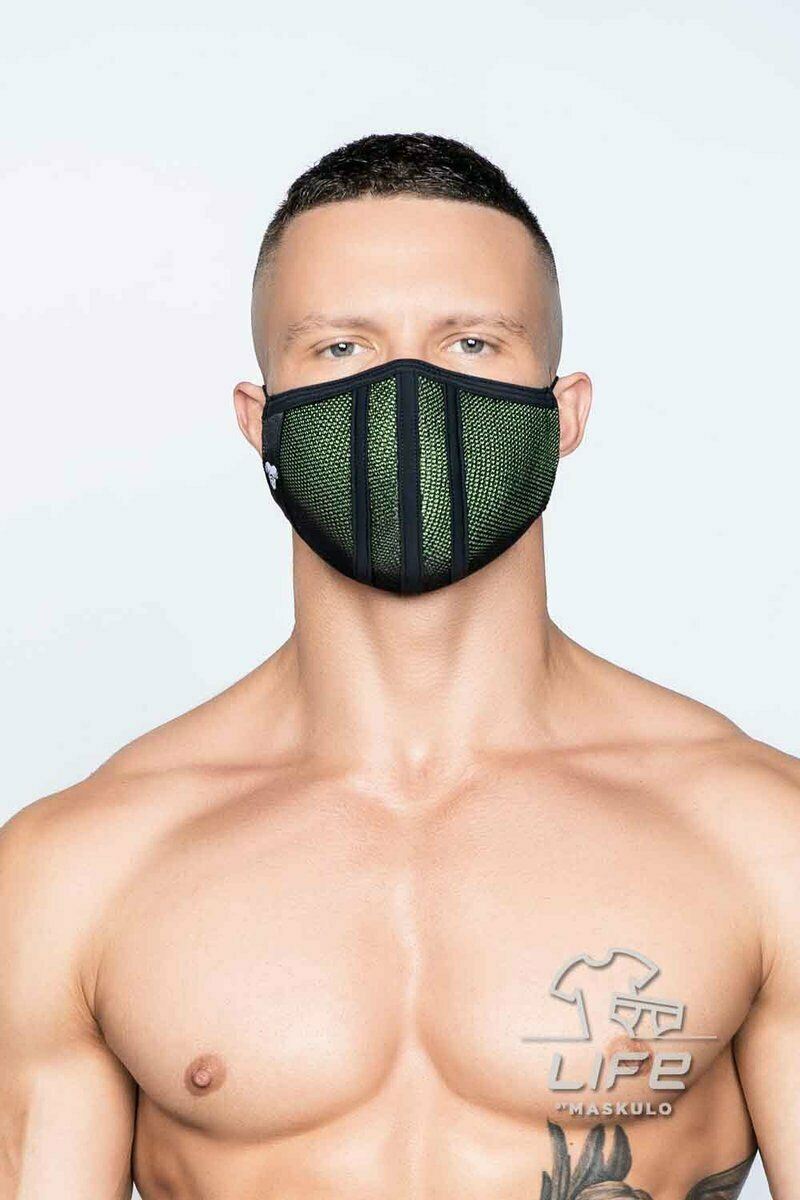 MASKULO Life 3D-Mesh Masks Upper Layer Stretchy Band Green Mesh AC042-38 33 - SexyMenUnderwear.com