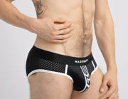 MASKULO Mesh Briefs Classic Brief Style Breathable White BR074-80 13 - SexyMenUnderwear.com