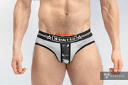 MASKULO Military Brief With Inner Lifter Strap C-Ring Removable Gray BR163-93 30 - SexyMenUnderwear.com