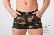 MASKULO Short EnForce Two-sided Zipper Camouflage Shorts Boxer Mesh SH131 18 - SexyMenUnderwear.com