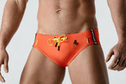 MASKULO Swim-Brief Drawstrings Swimwear Adjustable Quick Dry Carrot SW0804-17 33 - SexyMenUnderwear.com