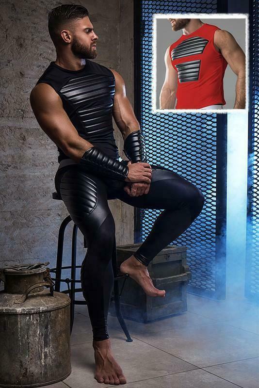 Maskulo Tank Top Armored Mens TankTop Spandex With Front Pads TP20-90 36 - SexyMenUnderwear.com