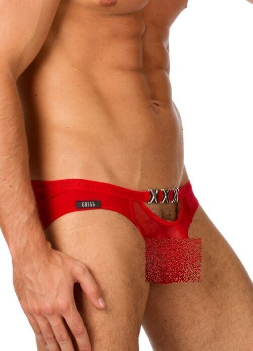 MEDIUM Gregg Homme Kit PIMP See-Thru Tank top + Briefs Red 96622-03 - SexyMenUnderwear.com