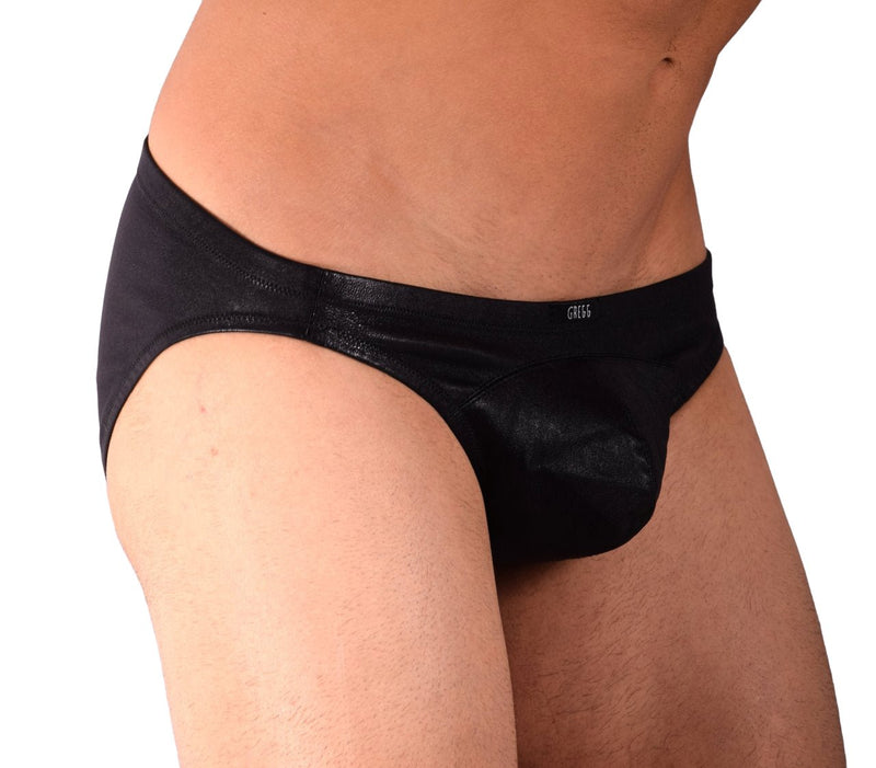 Medium Gregg Homme Stretch Italian Leather Briefs Black 262103 91 - SexyMenUnderwear.com