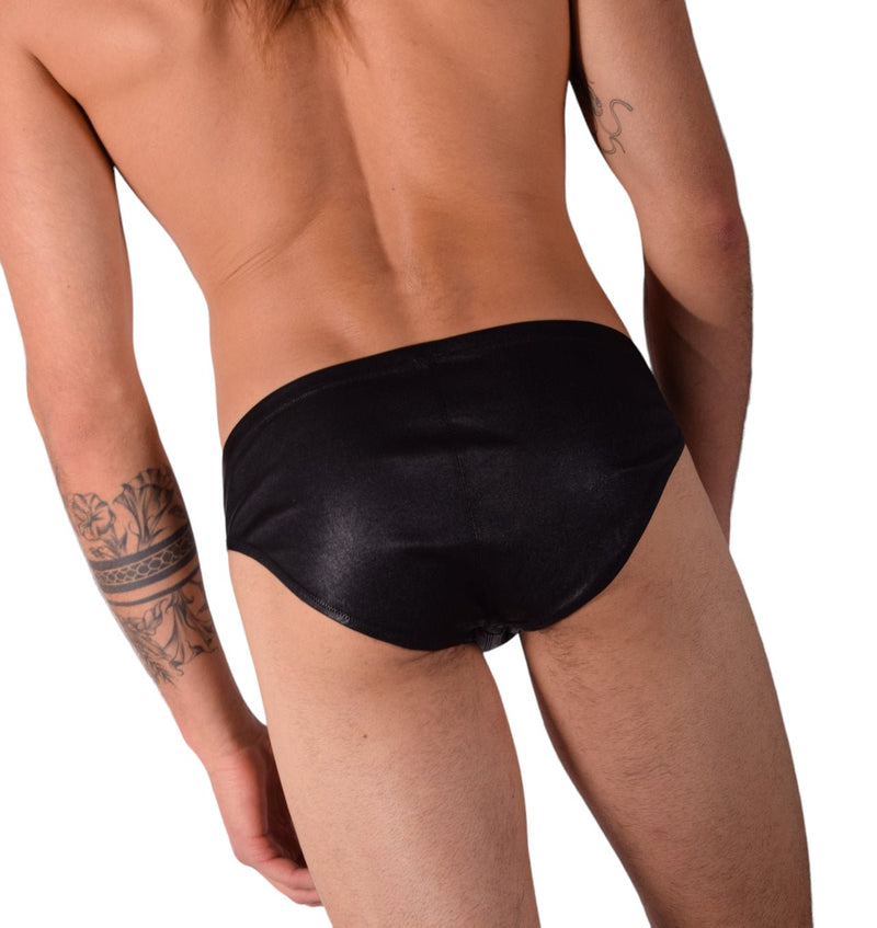 Medium Gregg Homme Stretch Italian Leather Briefs Black 262103 91 - SexyMenUnderwear.com