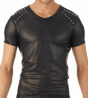 MEDIUM Gregg Homme T-shirt Lure Leather-Look Shirt 130507 GT1 - SexyMenUnderwear.com