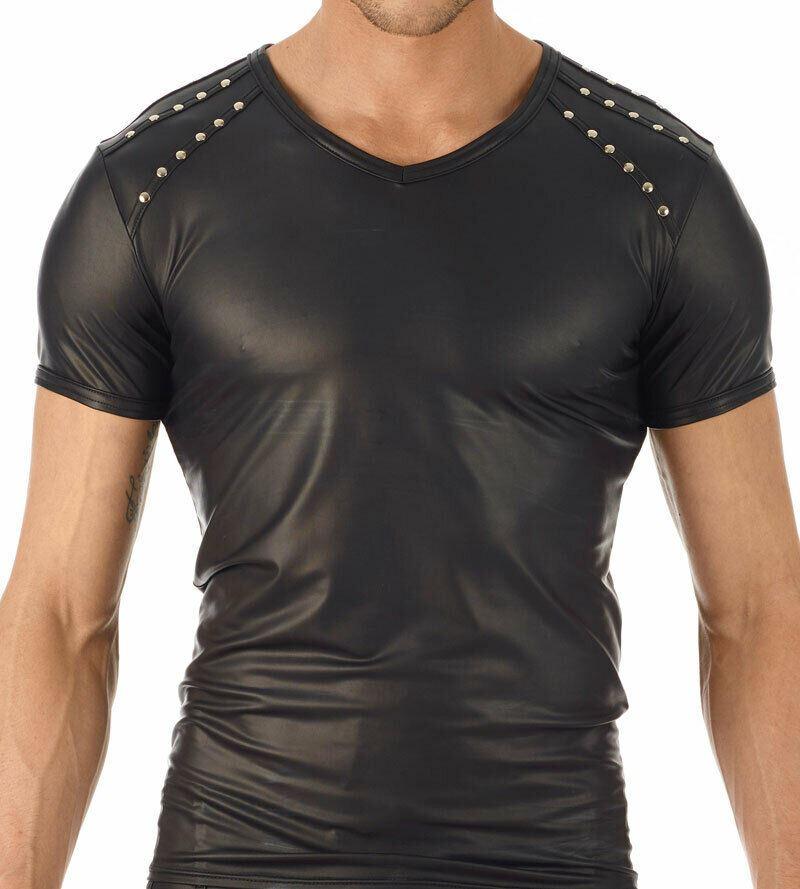 MEDIUM Gregg Homme T-shirt Lure Leather-Look Shirt 130507 GT1 - SexyMenUnderwear.com