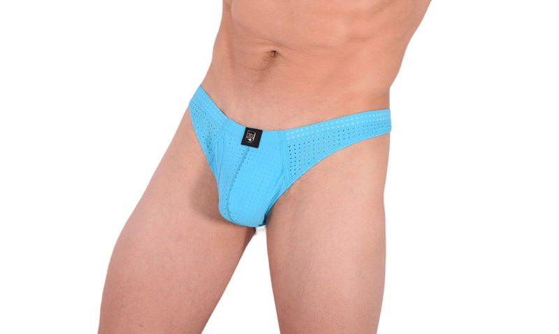 MEDIUM Gregg Homme Thong Drive Italian Mesh Aqua 142604 101 - SexyMenUnderwear.com