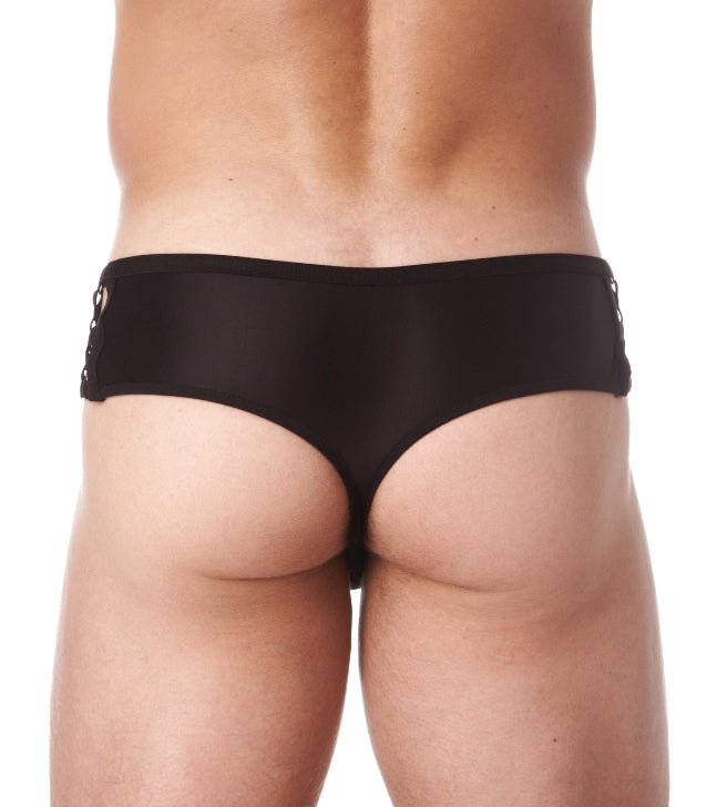 Medium Gregg Homme Thongs Hyper Stretch Liquid Booty Shorts Black 100904 70 - SexyMenUnderwear.com