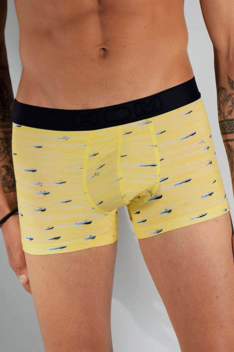 MEDIUM HOM Boxer Homme GEORGE Yellow - SexyMenUnderwear.com