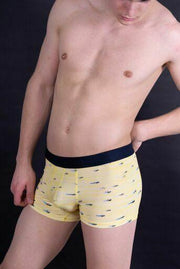 MEDIUM HOM Boxer Homme GEORGE Yellow - SexyMenUnderwear.com